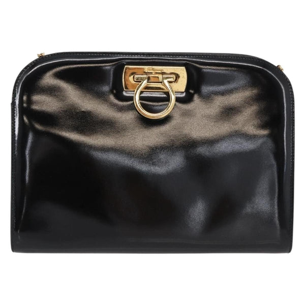 Salvatore Ferragamo Vintage Gancini Chain Shoulder Bag Patent Leather - image 1