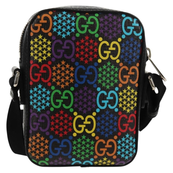 Gucci Front Zip Messenger Bag Psychedelic Print GG Coated Canvas Mini