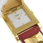 Hermes Medor Quartz Watch Plated Metal and Leather 23 - image 8
