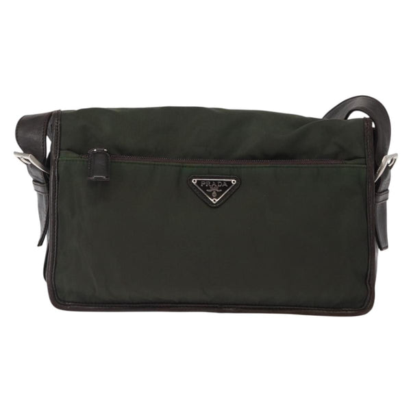 Prada Double Buckle Flap Messenger Bag Tessuto Large