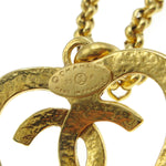 Chanel CC Heart Pendant Necklace Metal - image 5
