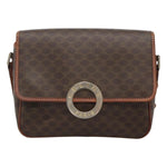 Celine Vintage Macadam Circle Logo Shoulder Bag Canvas and Leather - image 18