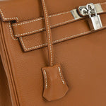 Hermes Kelly Handbag Brown Togo with Palladium Hardware 32 - image 11