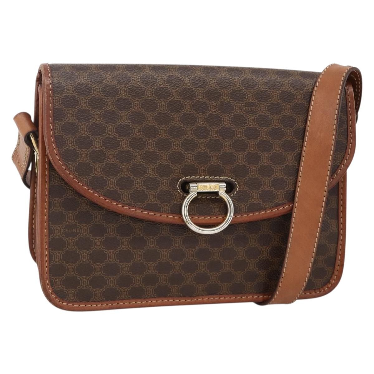 Celine Vintage Macadam Shoulder Bag Canvas and Leather - image 1
