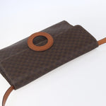 Celine Vintage Macadam Circle Logo Shoulder Bag Canvas and Leather - image 13