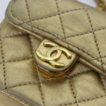 Chanel Vintage Square CC Flap Bag Quilted Leather Micro - image 13