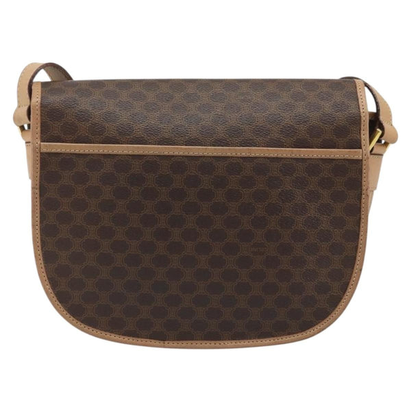 Celine Vintage Macadam Shoulder Bag Canvas and Leather