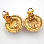 Chanel Vintage Round Clip-On Earrings Metal with Faux Pearl - image 3