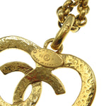 Chanel CC Heart Pendant Necklace Metal - image 4