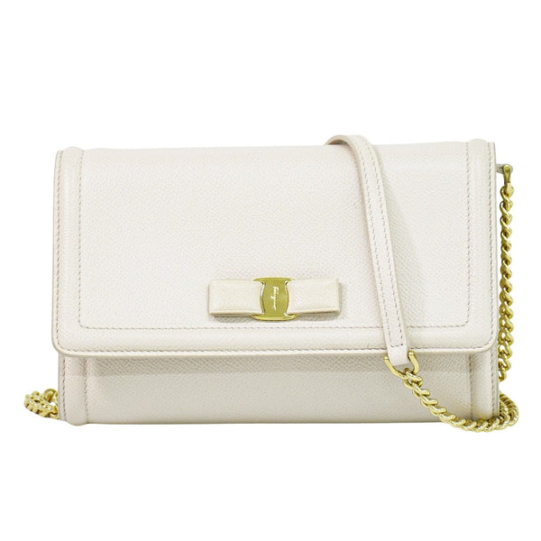 Salvatore Ferragamo Vara Bow Chain Flap Bag Leather Mini - image 1