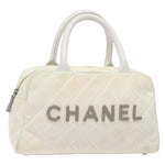 Chanel Vintage Logo Bowler Bag Quilted Canvas Medium - image 14