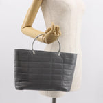 Chanel Vintage Chocolate Bar Metal Ring Tote Quilted Lambskin Medium - image 14