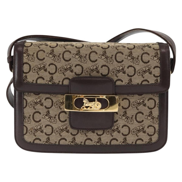 Celine Vintage Horse Carriage C Macadam Shoulder Bag Canvas and Leather - image 1