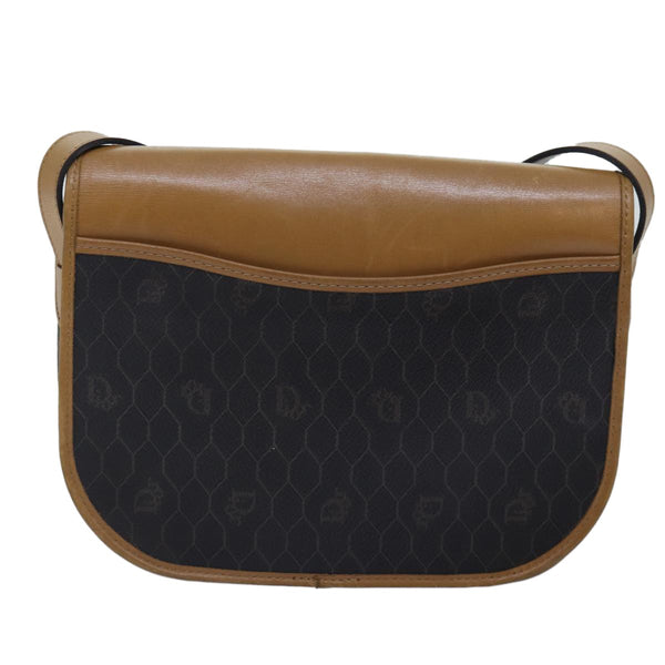 Christian Dior Vintage Honeycomb Shoulder Bag Canvas and Leather