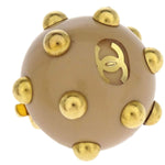 Chanel Vintage CC Round Cutout Clip-On Earrings Metal - image 3