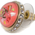Chanel CC Logo Button Stud Earrings Metal with Crystals - image 2