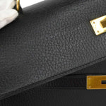 Hermes Kelly Handbag Black Ardennes with Gold Hardware 32 - image 18
