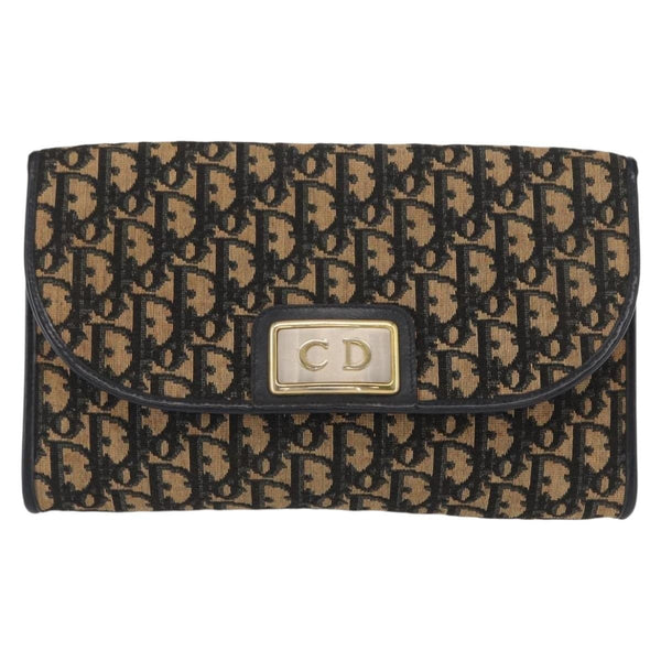 Christian Dior Vintage CD Chain Flap Shoulder Bag Diorissimo Canvas Small - image 1