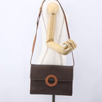 Celine Vintage Macadam Circle Logo Shoulder Bag Canvas and Leather - image 12