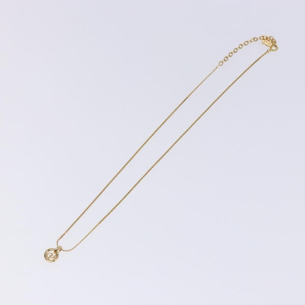 Christian Dior CD Round Pendant Necklace Metal