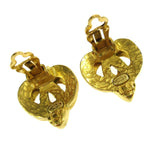 Chanel Vintage CC Heart Clip-On Earrings Metal Small - image 3