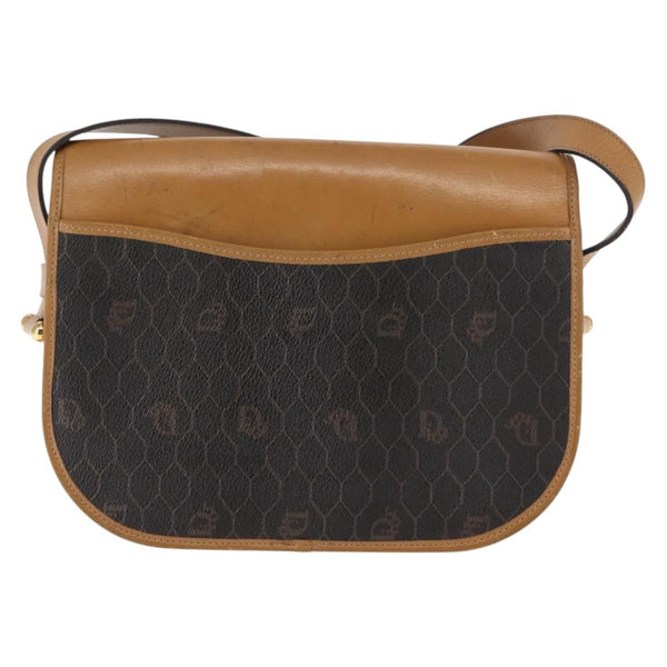 Christian Dior Vintage Honeycomb Shoulder Bag Canvas and Leather