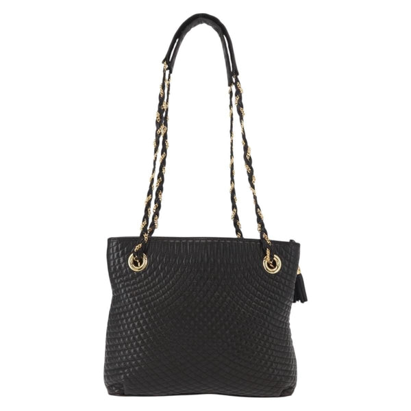 Bally Vintage Chain Shoulder Bag Quilted Leather