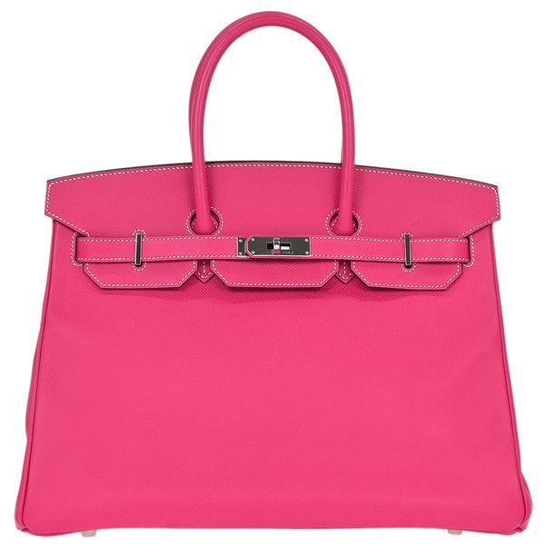 Hermes Birkin Handbag Pink Epsom with Palladium Hardware 35 - image 1