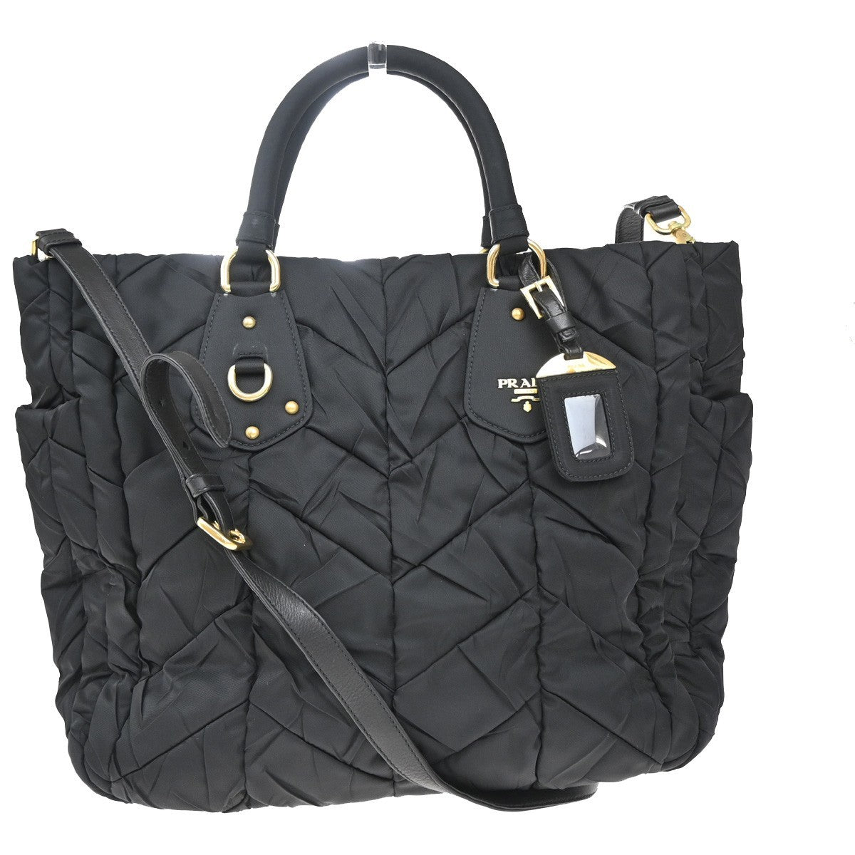 Prada Convertible Side Pocket Tote Chevron Tessuto Medium - image 1