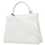 Hermes Kelly Handbag White Epsom with Palladium Hardware 28 - image 2