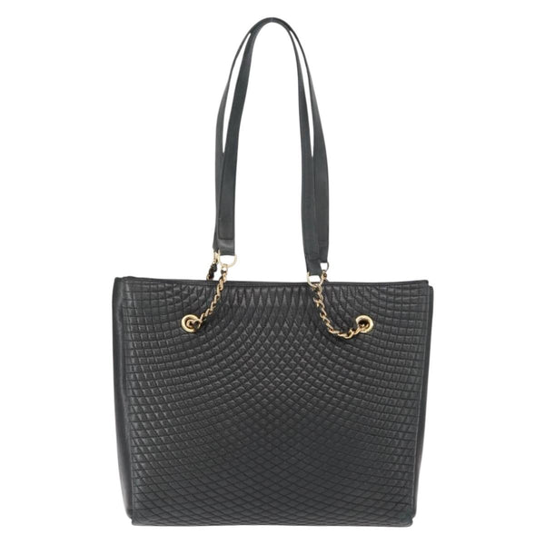 Bally Vintage Chain Shoulder Bag Quilted Leather