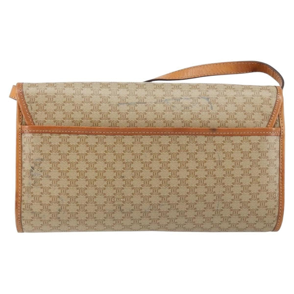 Celine Vintage Macadam Shoulder Bag Canvas and Leather