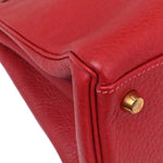 Hermes Kelly Handbag Red Togo with Gold Hardware 32 - image 6