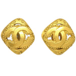 Chanel CC Rhombus Clip-On Earrings Metal - image 1