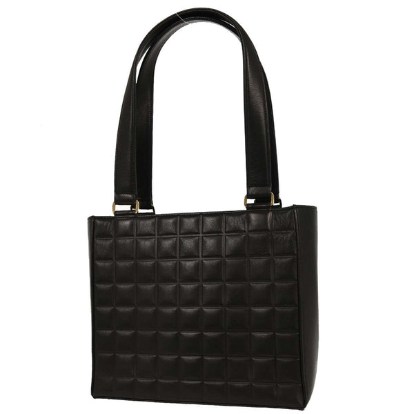 Chanel Chocolate Bar CC Tote Quilted Leather Small