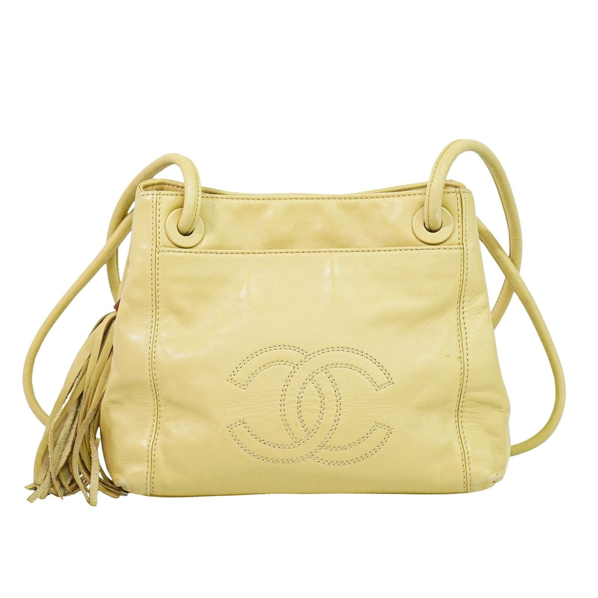 Chanel Vintage CC Tassel Shoulder Bag Lambskin Small - image 1