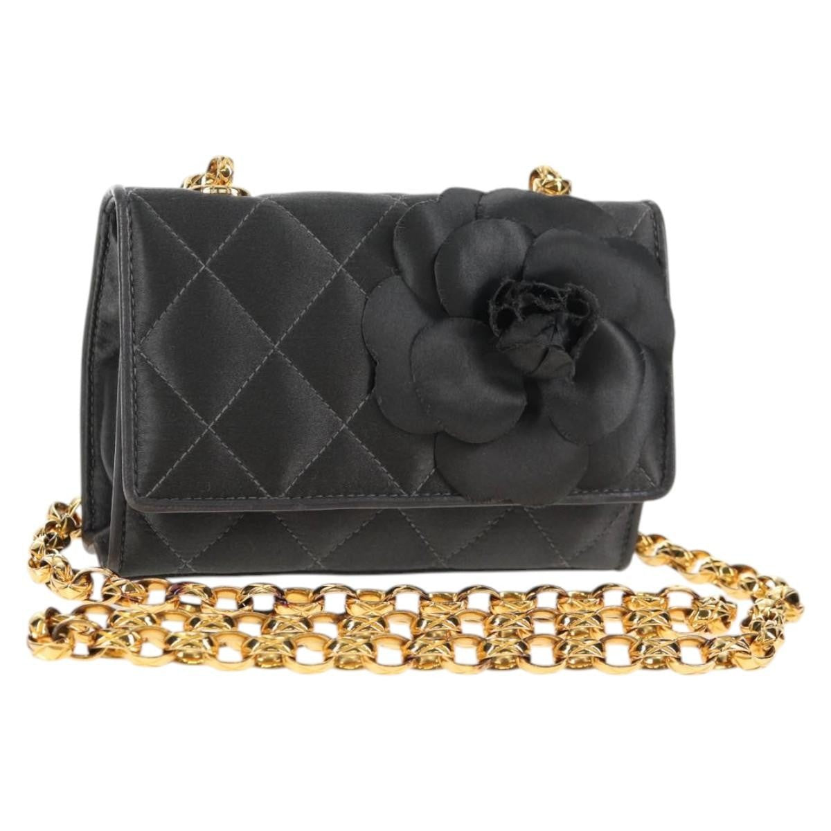 Chanel Vintage Camellia Flap Bag Satin Mini - image 1
