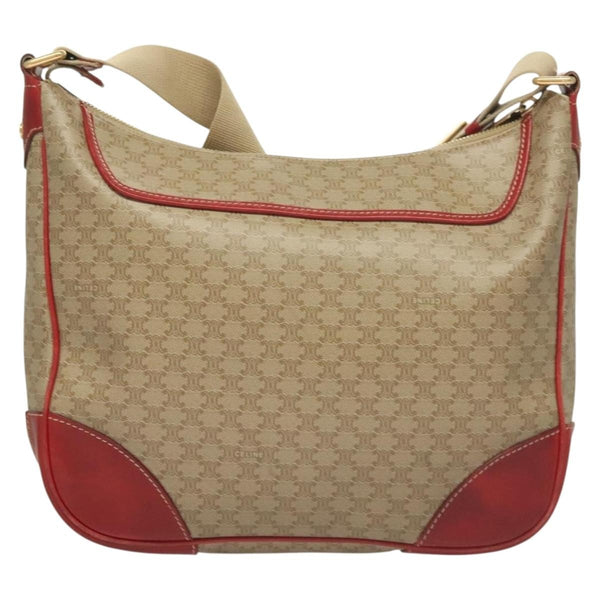 Celine Vintage Macadam Shoulder Bag Canvas and Leather