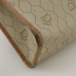 Christian Dior Vintage Honeycomb Zip Pouch Canvas and Leather - image 8
