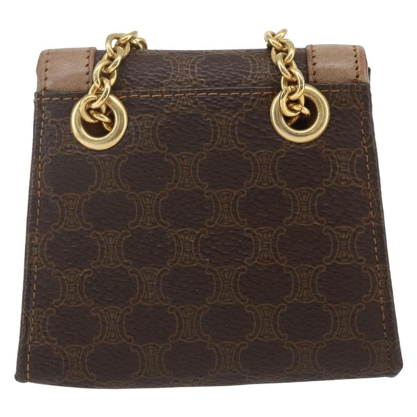Celine Vintage Macadam Shoulder Bag Canvas and Leather
