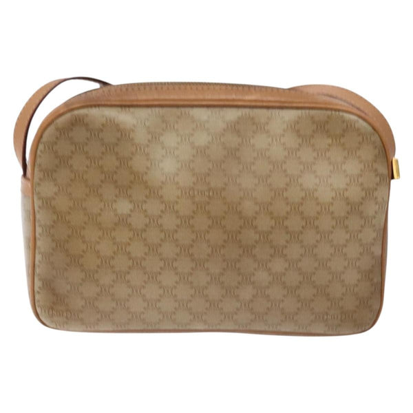 Celine Vintage Macadam Shoulder Bag Canvas and Leather