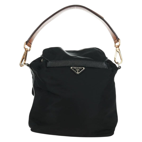 Prada Double Pocket Drawstring Shoulder Bag Tessuto