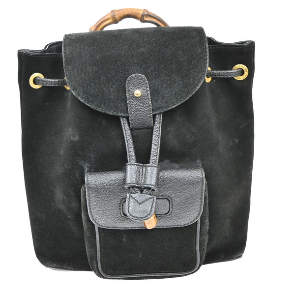 Gucci Vintage Bamboo Backpack Suede Small - image 1