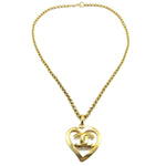 Chanel CC Heart Pendant Necklace Metal - image 1