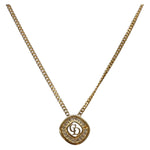Christian Dior CD Round Pendant Necklace Metal and Crystals - image 4