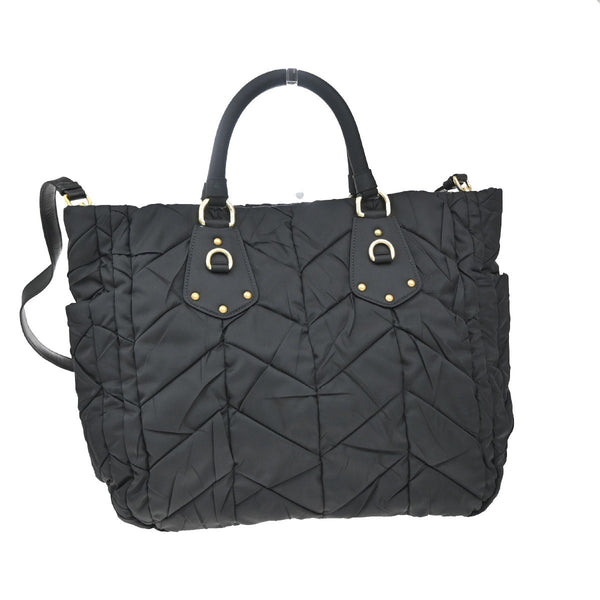 Prada Convertible Side Pocket Tote Chevron Tessuto Medium