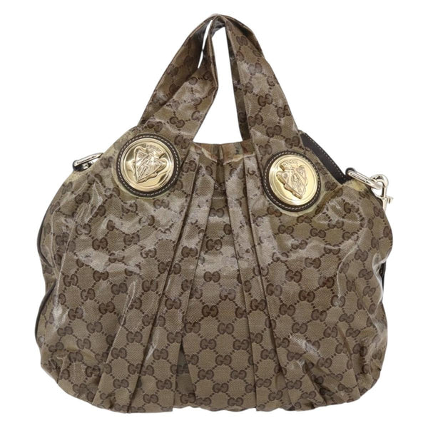 Gucci Hysteria Convertible Top Handle Bag GG Coated Canvas Large