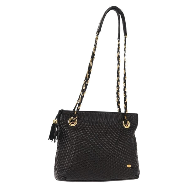 Bally Vintage Chain Shoulder Bag Quilted Leather - image 1