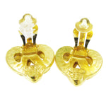 Chanel Vintage CC Heart Cut Out Drop Clip-On Earrings Metal - image 2