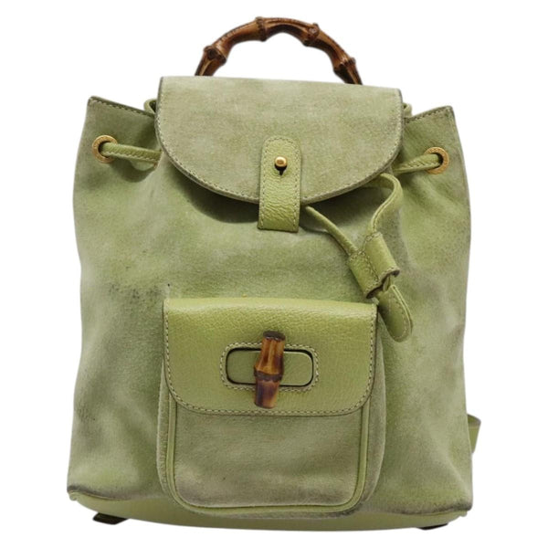 Gucci Gucci bamboo backpack daim mini - image 1